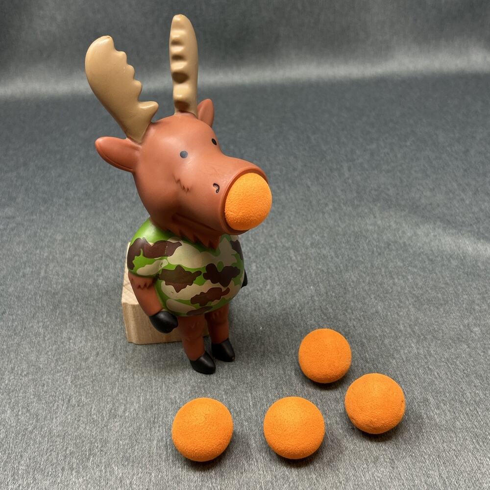 Hog Wild Camo Moose Popper Squeezable Foam Ball Launcher Toy Camouflage 5 Balls